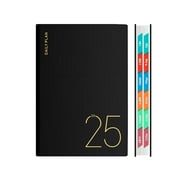 Yialzm 2025 Weekly Planner with Hardcover Monthly Tabs 365 Day Office Organizer Efficient Planning Compact Size 5.7x8.46 Inch Dotted Pages Elastic Closure Inner Pocket Pen Ribbon Markers
